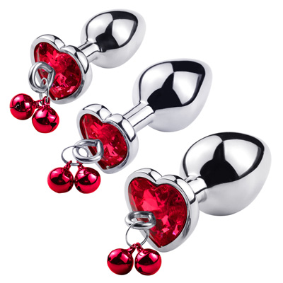 鈴付きハートプラグ　レッド